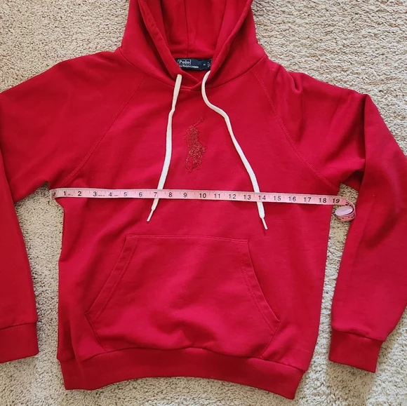 Women's Polo by Ralph Lauren Vibrant Red Hoodie Size Medium - Picture 5 of 8